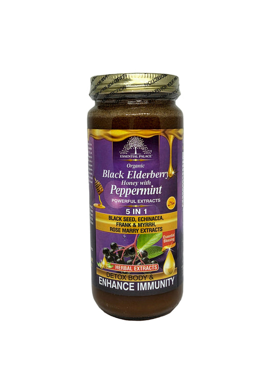 Organic Black Elderberry Honey with Peppermint