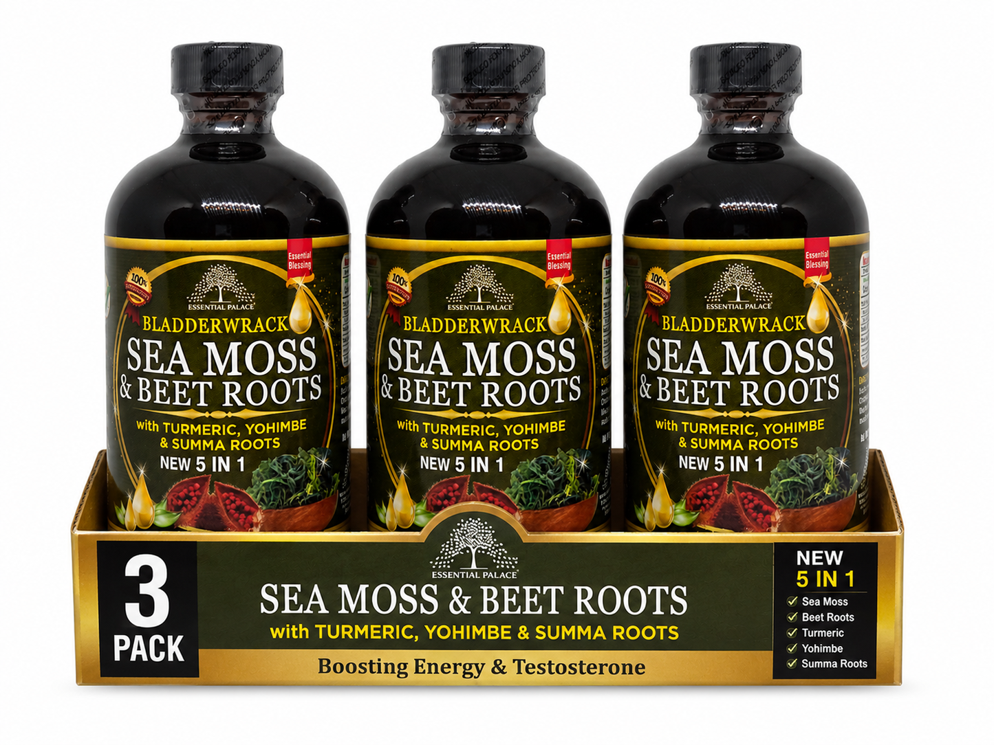 Bladderwrack, Sea Moss & Beet Root Tonic for Energy & Circulation Support | Herbal Liquid Supplement