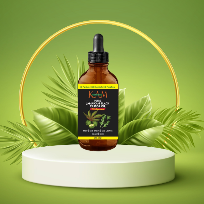Aceite de ricino negro de Jamaica con romero - 4 oz
