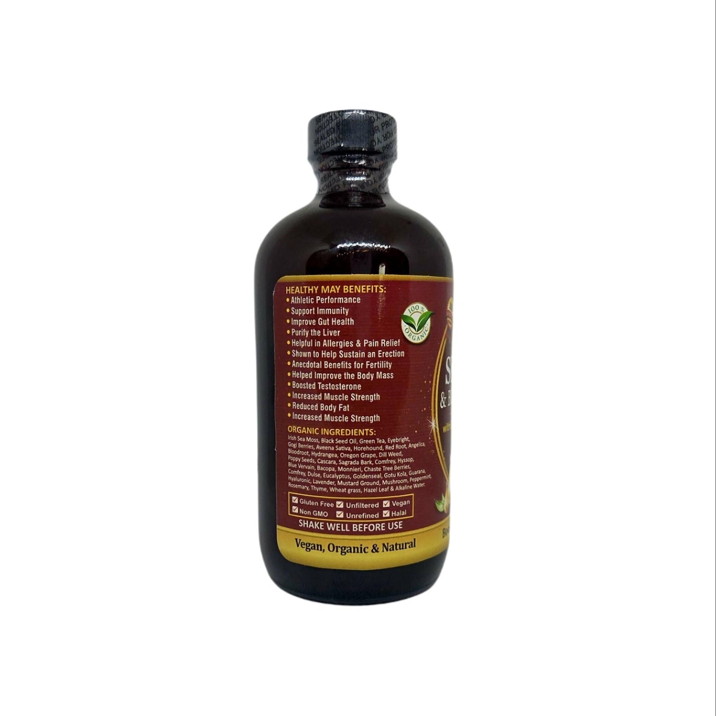 Irish Sea Moss & Black Seed Oil Tonic with Eye Bright & Poppy Seeds for Immunity, Detox & Daily Vitality | Herbal Liquid Supplement - 8oz
