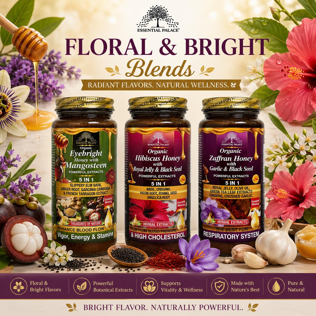 Organic Infused Honey Bundles – Choose Your Custom Set (2, 3, 4, or 6 Jars)