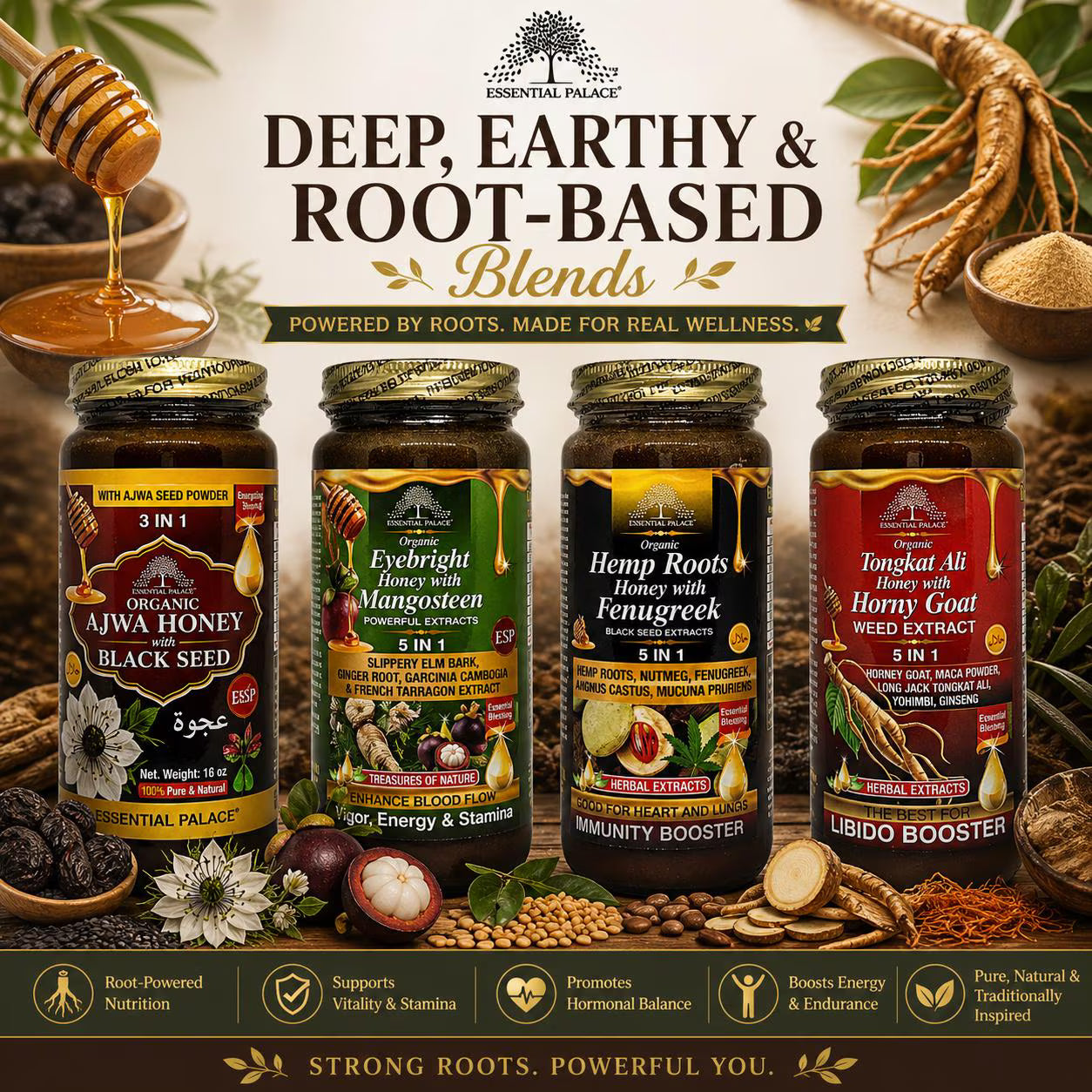 Organic Infused Honey Bundles – Choose Your Custom Set (2, 3, 4, or 6 Jars)