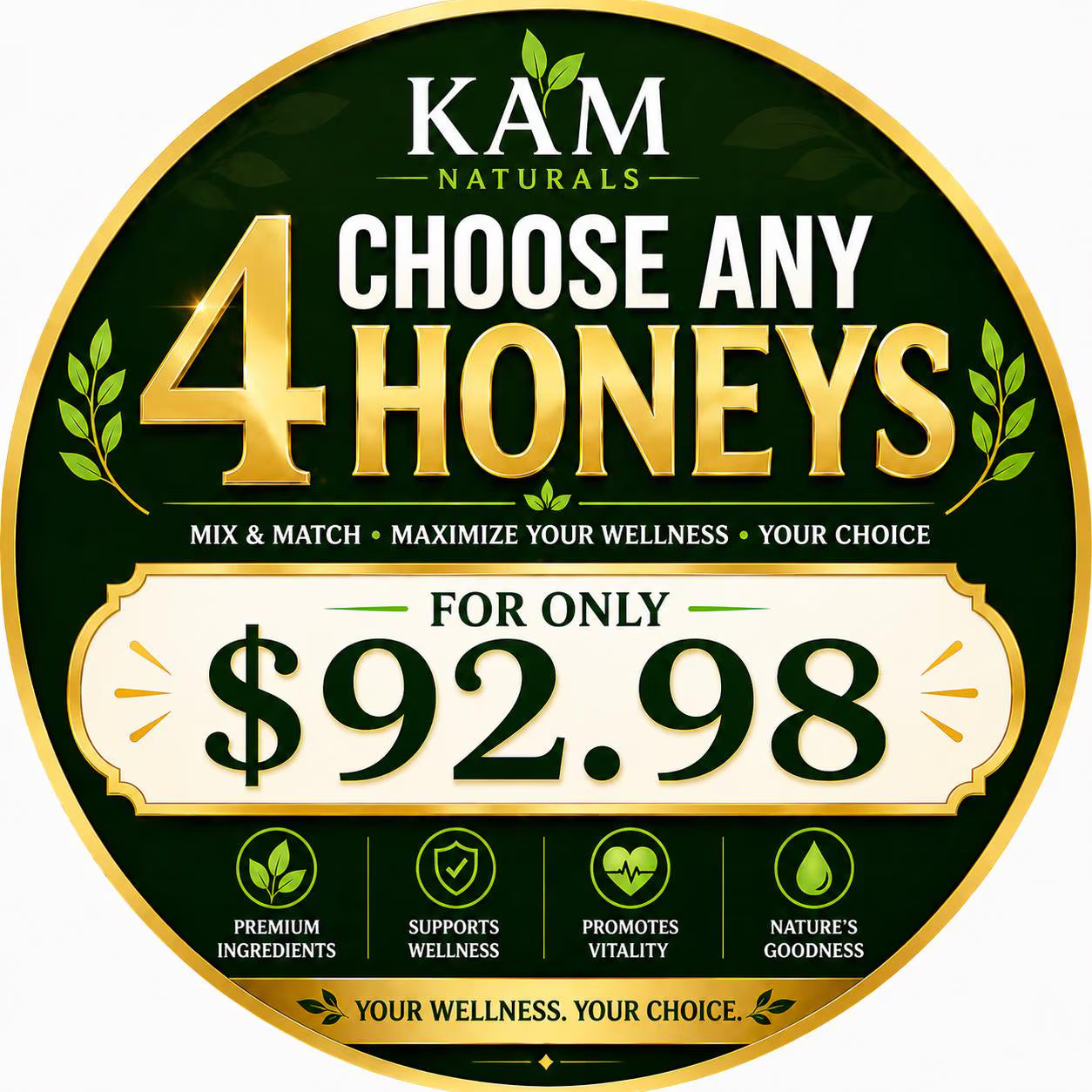 Organic Infused Honey Bundles – Choose Your Custom Set (2, 3, 4, or 6 Jars)