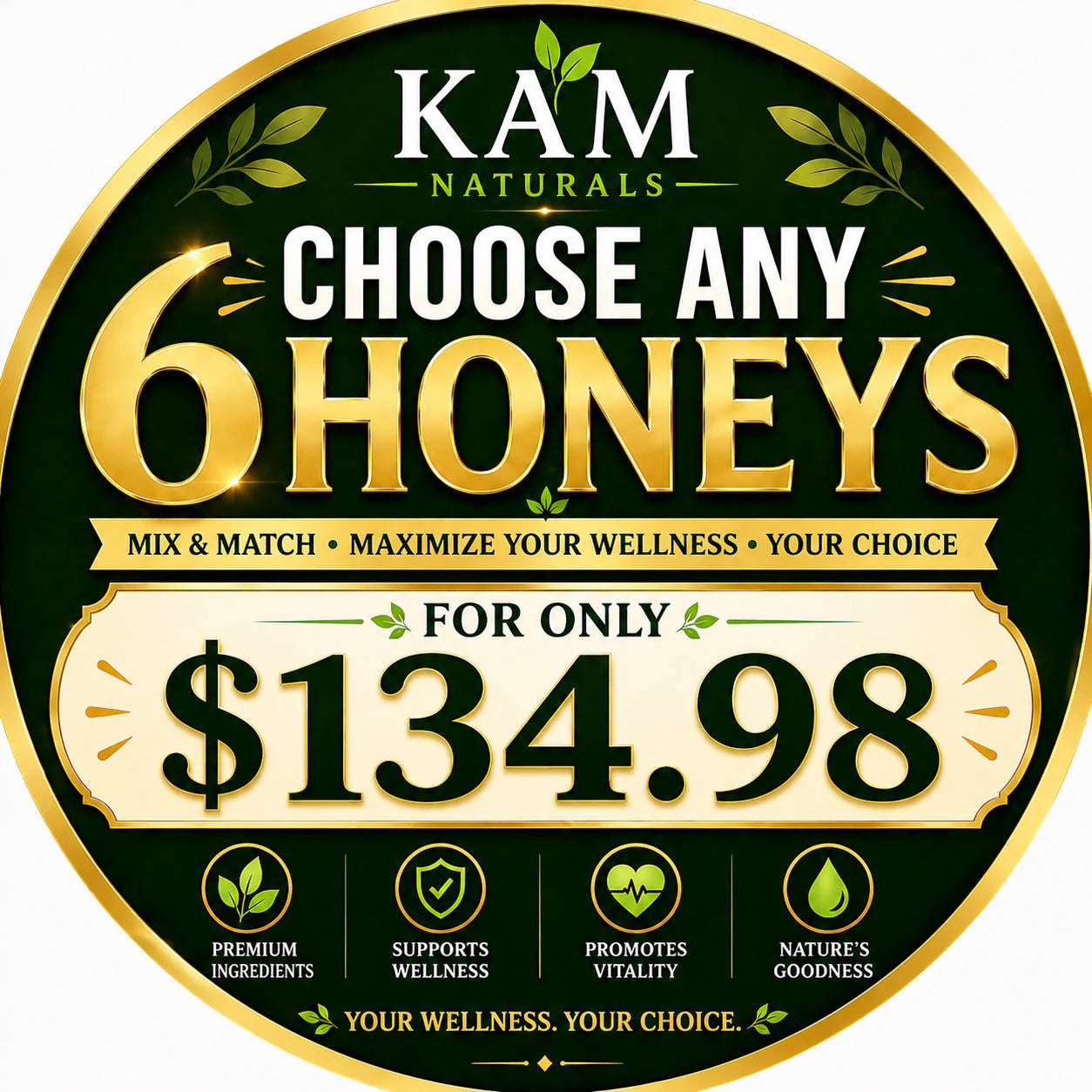 Organic Infused Honey Bundles – Choose Your Custom Set (2, 3, 4, or 6 Jars)