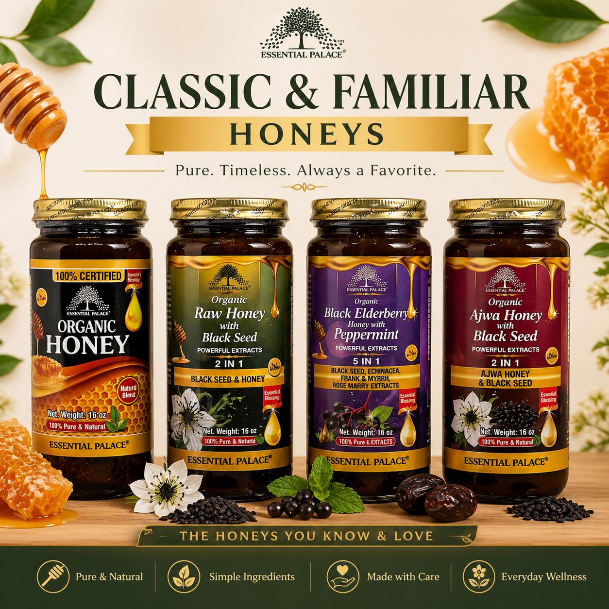 Organic Infused Honey Bundles – Choose Your Custom Set (2, 3, 4, or 6 Jars)