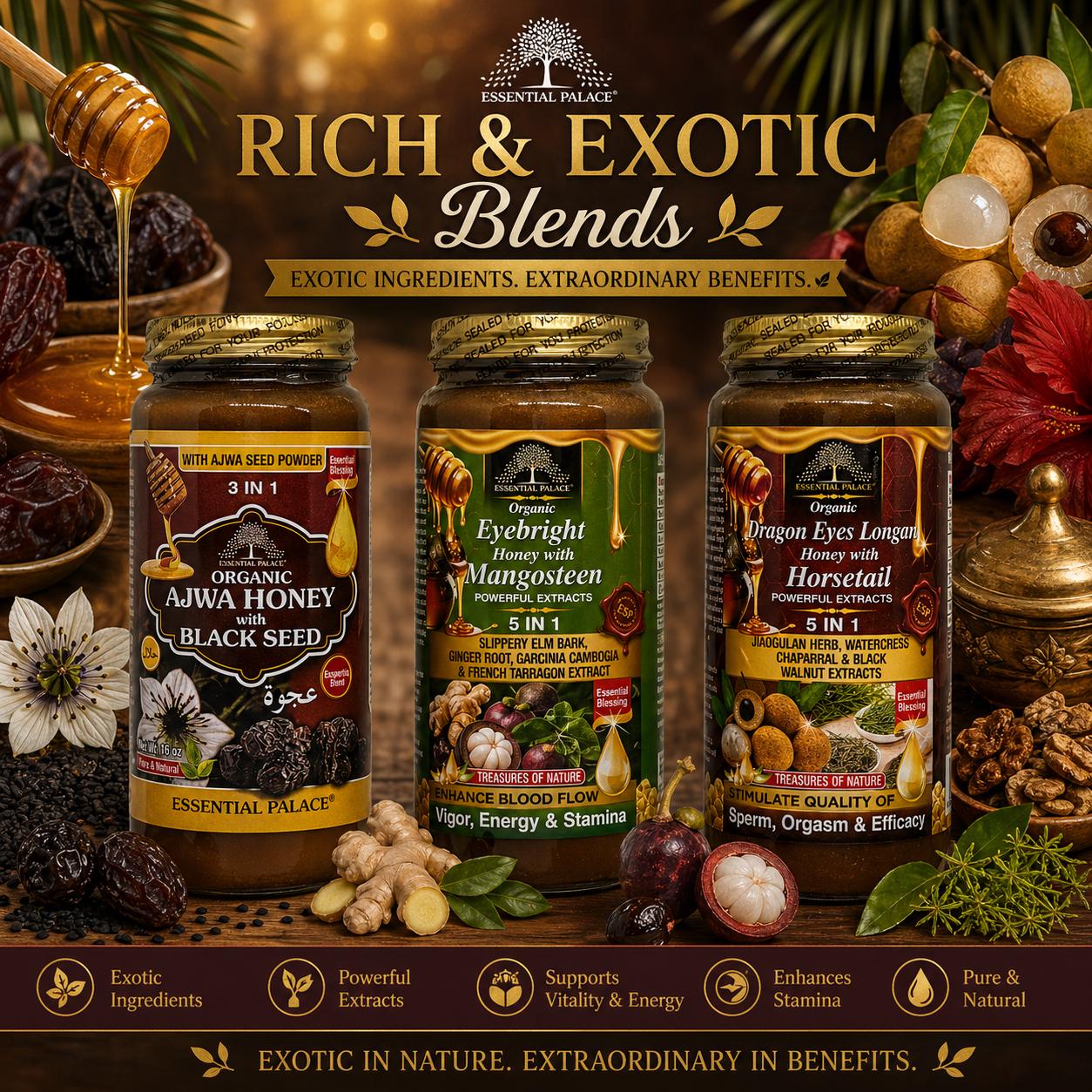 Organic Infused Honey Bundles – Choose Your Custom Set (2, 3, 4, or 6 Jars)