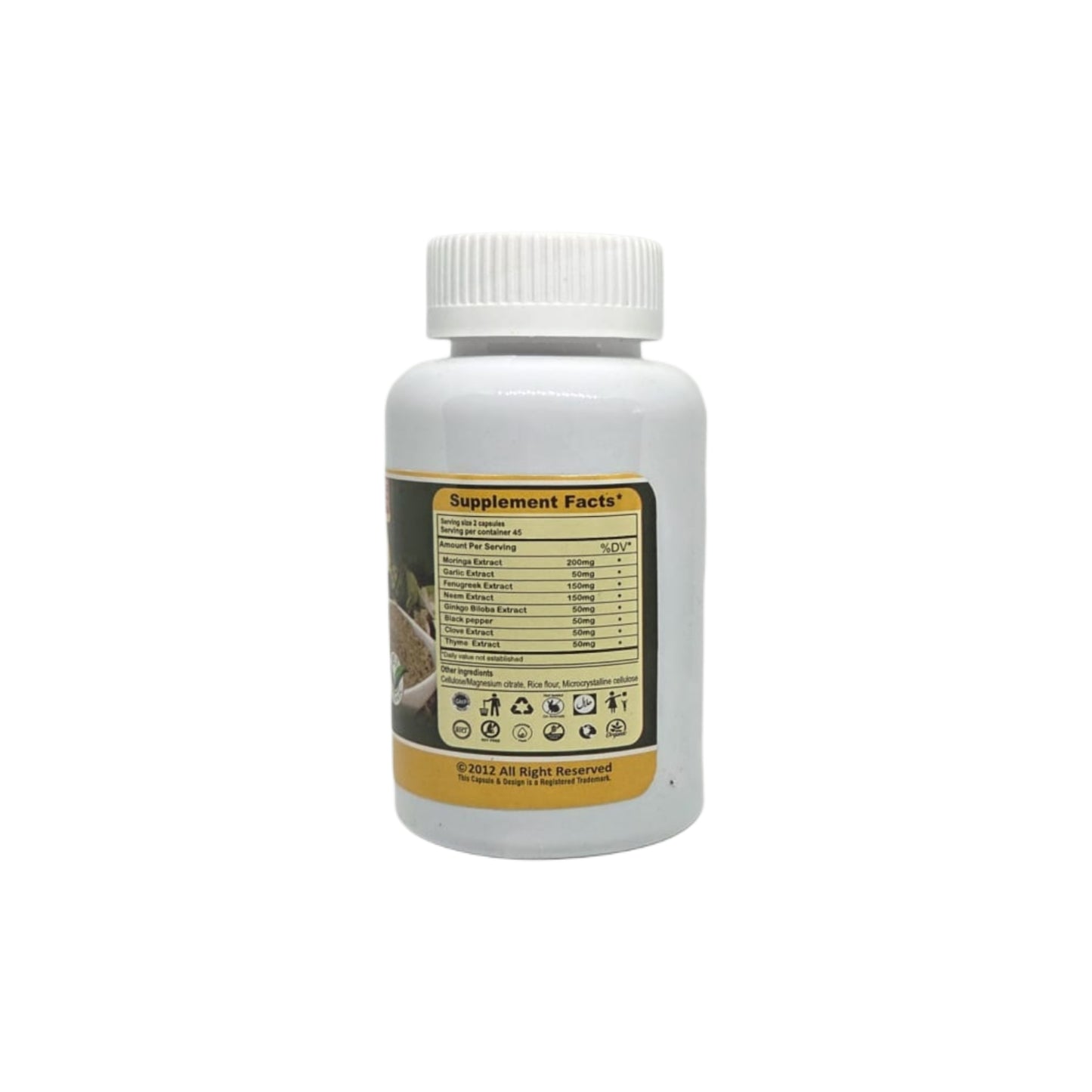 Moringa Detox Bitters Capsules with Thyme & Flaxseed | Herbal Wellness Supplement – 90 Capsules